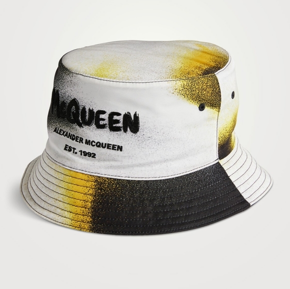 ALEXANDER McQUEEN Watercolour Graffiti Bucket Hat - UNISEX - Picture 1 of 8